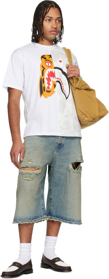 Tričko BAPE City Camo Tiger Shark Relaxed Fit T-shirt Biela | 001CSL801301M, 3