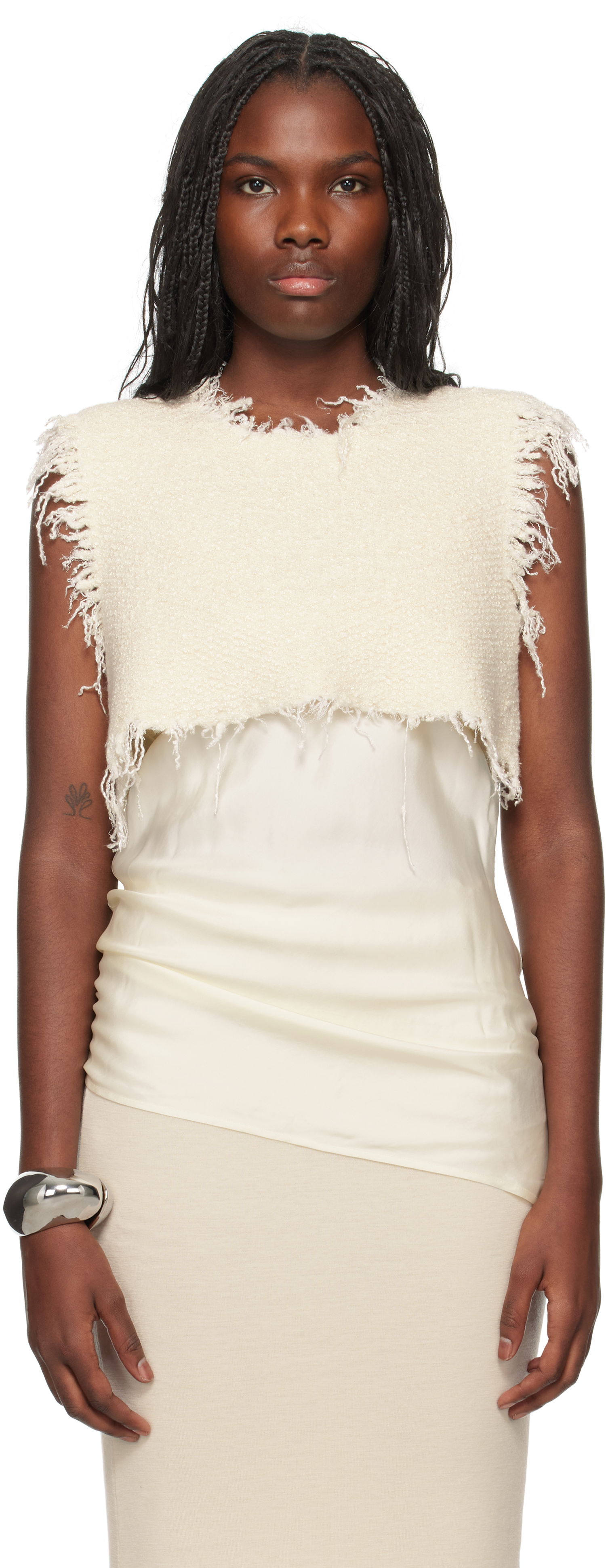Tielko Jil Sander Knit & Slit Tank Top & Camisole Set Biela | J03FV0113_JTN371, 0