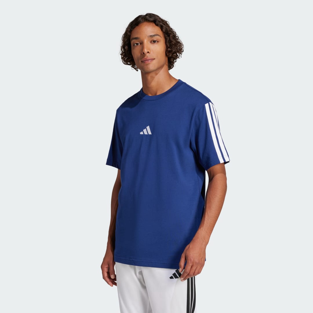 Tričko adidas Performance 3-Stripes Single Jersey T-Shirt Modrá | JW1950, 0