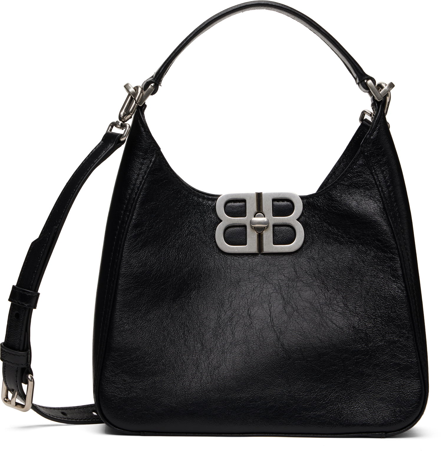 Taška cez rameno Balenciaga Small Black Leather Shoulder Bag Čierna | 801928 2ABFJ, 0