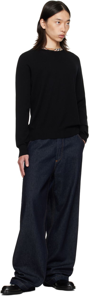 Sveter Burberry Burberry Check Trim Wool Sweater Čierna | 8112148, 3