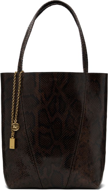 Tote bag CHLOÉ Chloé 'Spin' Snakeskin Tote Hnedá | CH25US811P20, 0