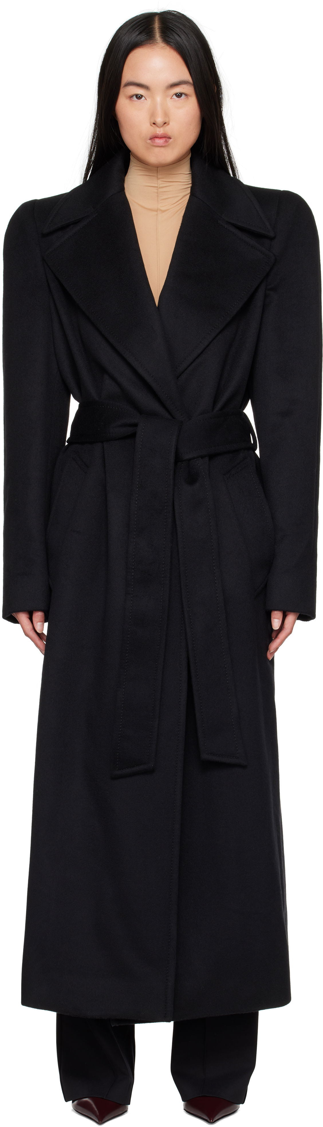 Kabáty WARDROBE.NYC Rosie Huntington-Whiteley Edition RHW Coat Long Black Čierna | W4086R18WO, 0