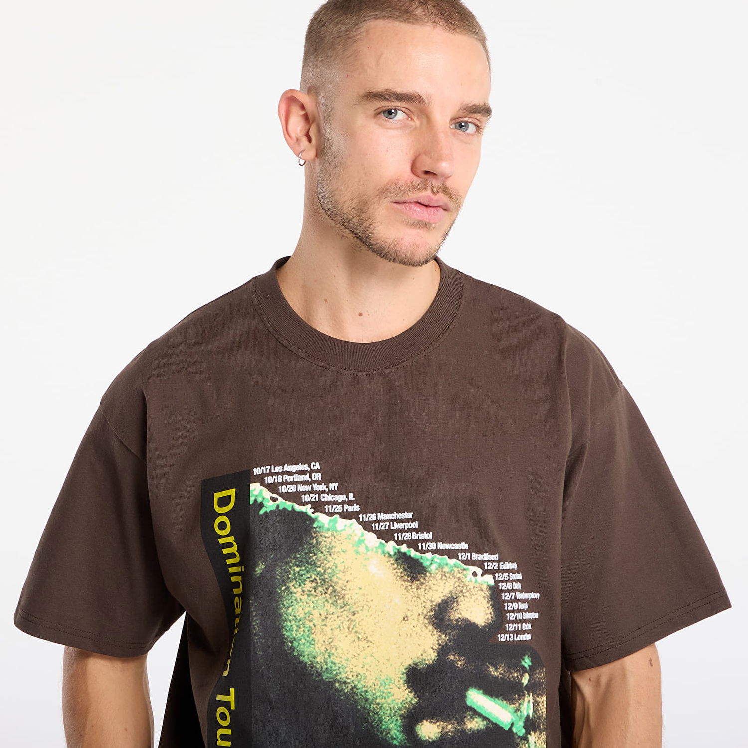 Tričko Pleasures Domination T-Shirt Hnedá | P25F070-BROWN, 1