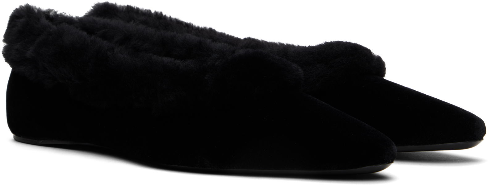 TOTEME Fleece Edge Velvet Ballerina Flats