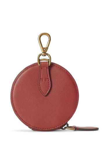 Peňaženka Polo by Ralph Lauren Round Leather Keychain Wallet Červená | 427952662, 1
