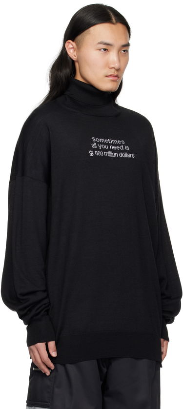 Sveter VETEMENTS VETEMENTS '500 Million Dollars' Turtleneck Sweater Čierna | UA66KN180B, 1