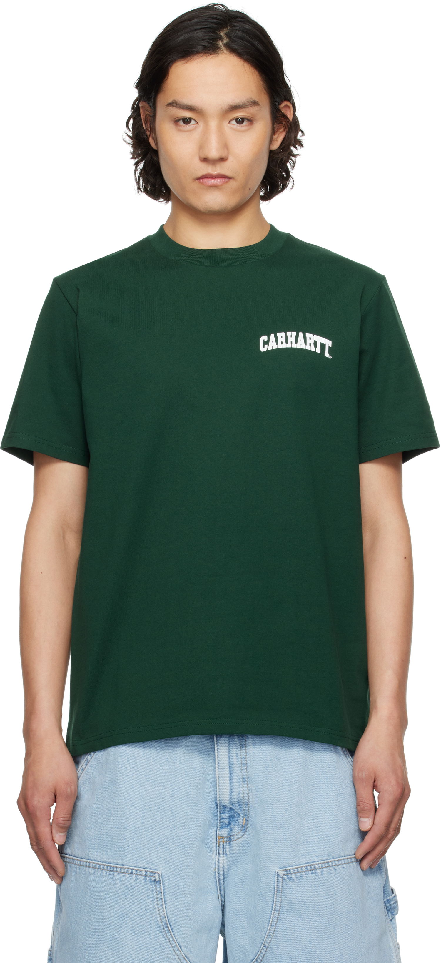 Tričko Carhartt WIP Short Sleeve University Script T-Shirt Zelené | I034852, 0
