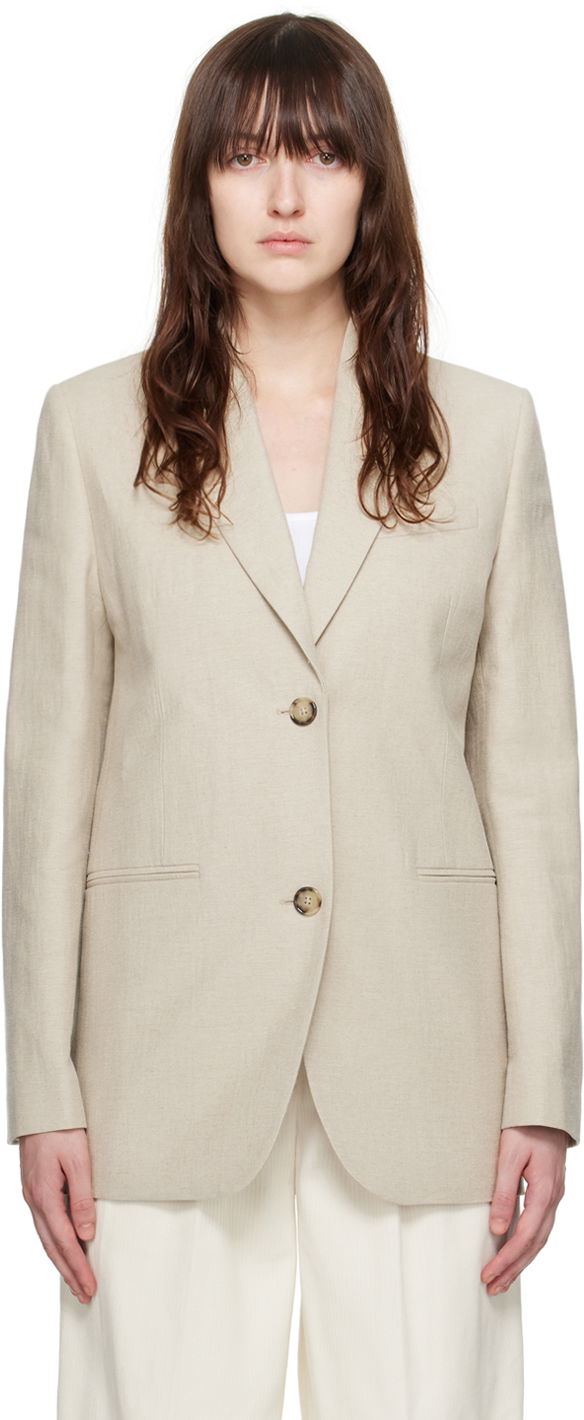 Bunda TOTEME Women's Tailored Single-Breasted Blazer Béžová | 243-WRZ869-FB0196, 0