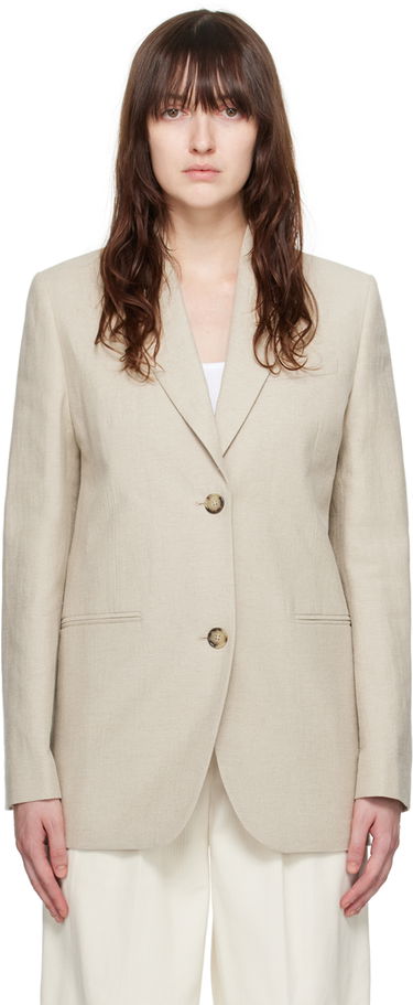 Bunda TOTEME Women's Tailored Single-Breasted Blazer Béžová | 243-WRZ869-FB0196, 0