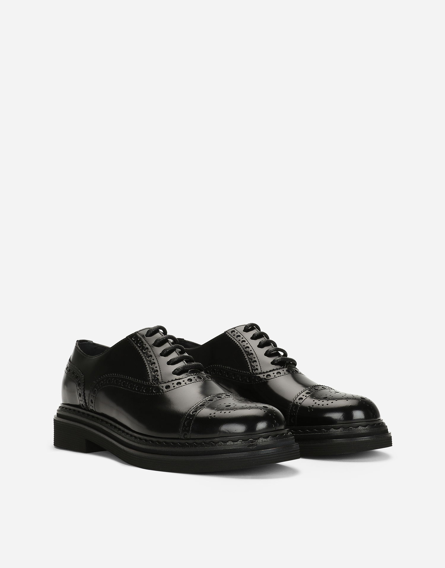 Tenisky a topánky Dolce & Gabbana Brushed Calfskin Lacing Flat Čierna | CN0101A120380999, 1