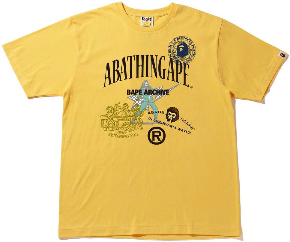 Tričko BAPE A Bathing Ape Archive Graphic #1 T-Shirt XL Žltá | 001TEI201013F-YEL, 0