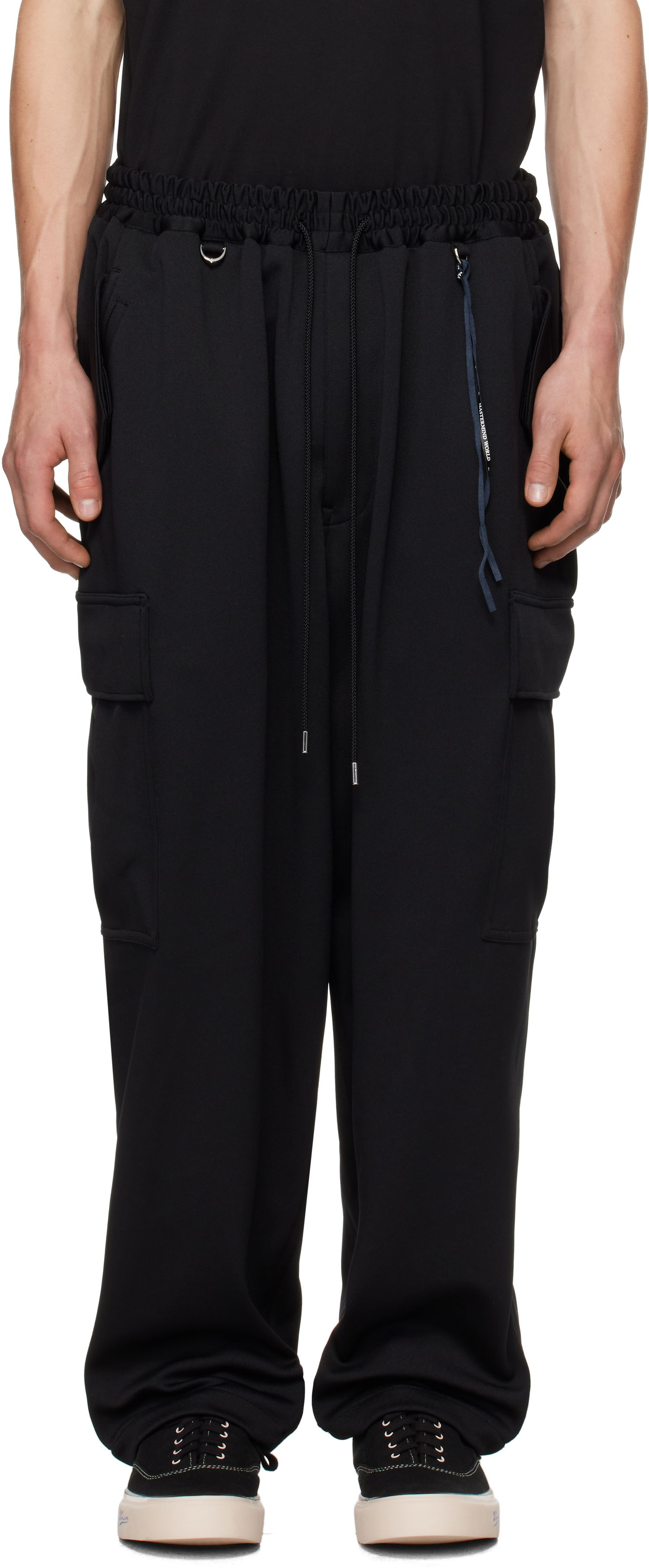 Cargo nohavice Mastermind WORLD Wide Fit Jersey Cargo Pants Čierna | MW24S13-PA042-600, 0