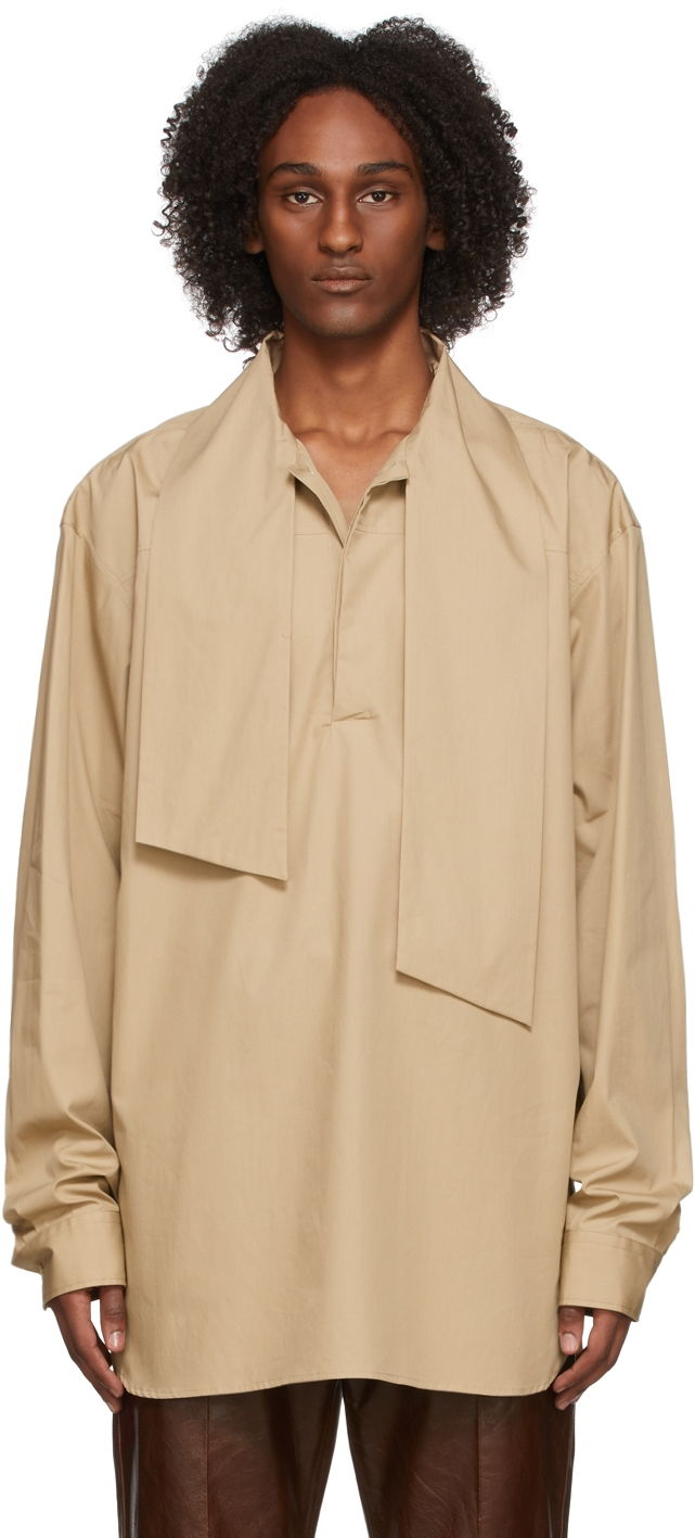 Košeľa Dries Van Noten Dries Van Noten Bow Collar Shirt Béžová | 212-020750-3013, 0