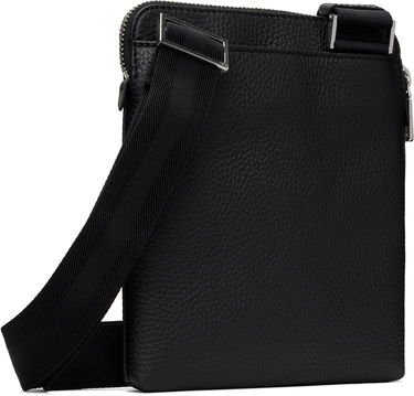 Taška cez rameno BOSS Grained Italian Leather Envelope Bag with Embossed Logo and Front Zip Pocket Čierna | 50529289, 3