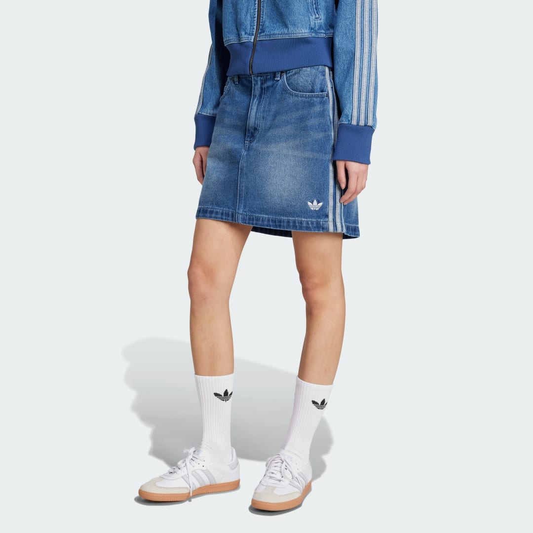 Sukňa adidas Performance Adicolor Denim Mini Skirt Modrá | JW2649, 0