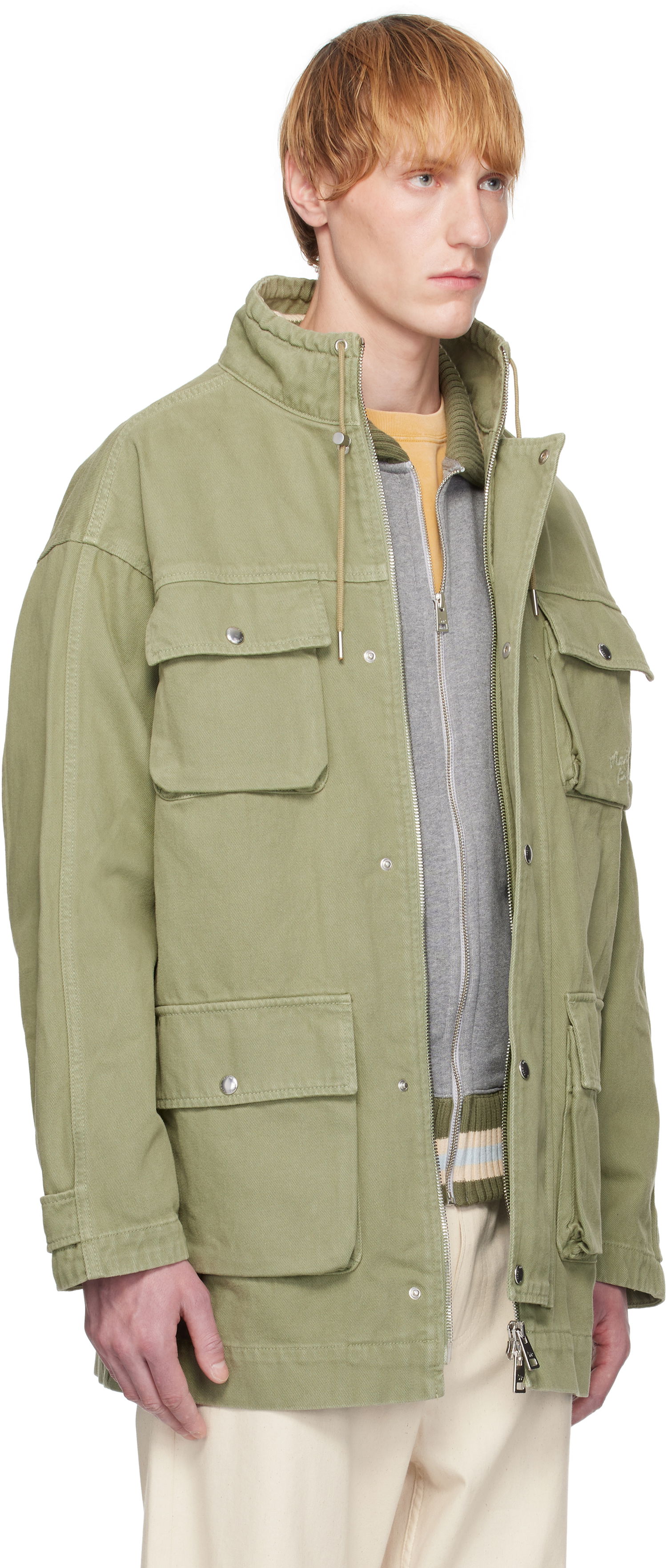 Parka MAISON KITSUNÉ Maison Kitsuné Cotton Denim Parka Zelené | OM02206WD4012, 1