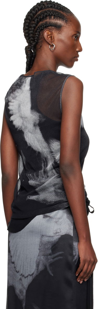 Tielko Ann Demeulemeester Ann Demeulemeester Doves Printed Tulle Tank Top Čierna | 2520-W-JTO05-FA657-D0097, 2