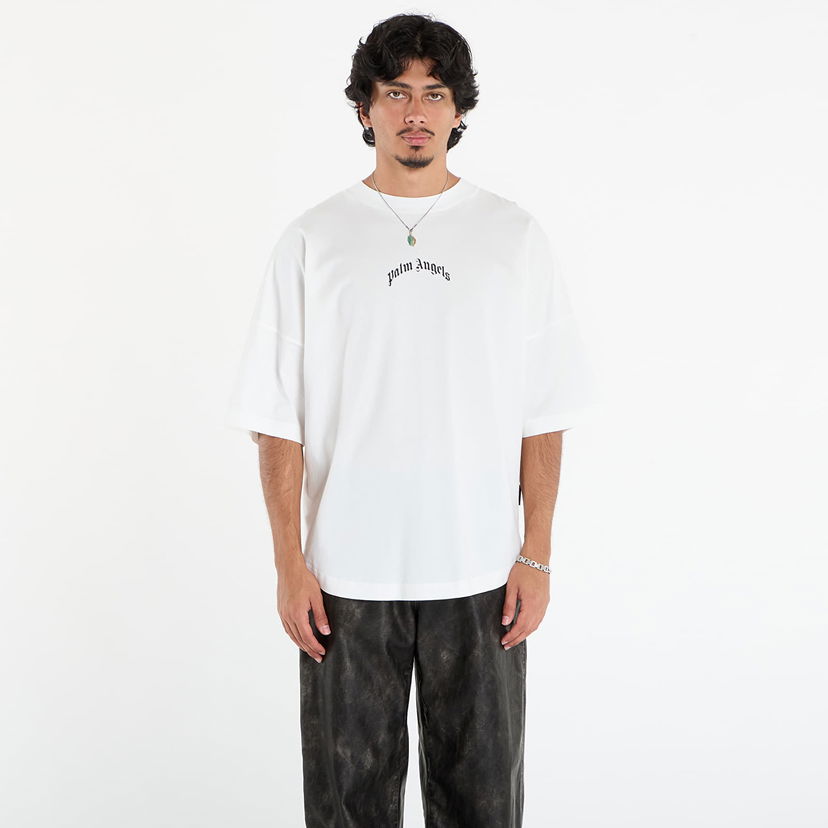Tričko Palm Angels Palm Angels Back Curved Logo Over Tee Biela | PMAA10BF25JER0010310