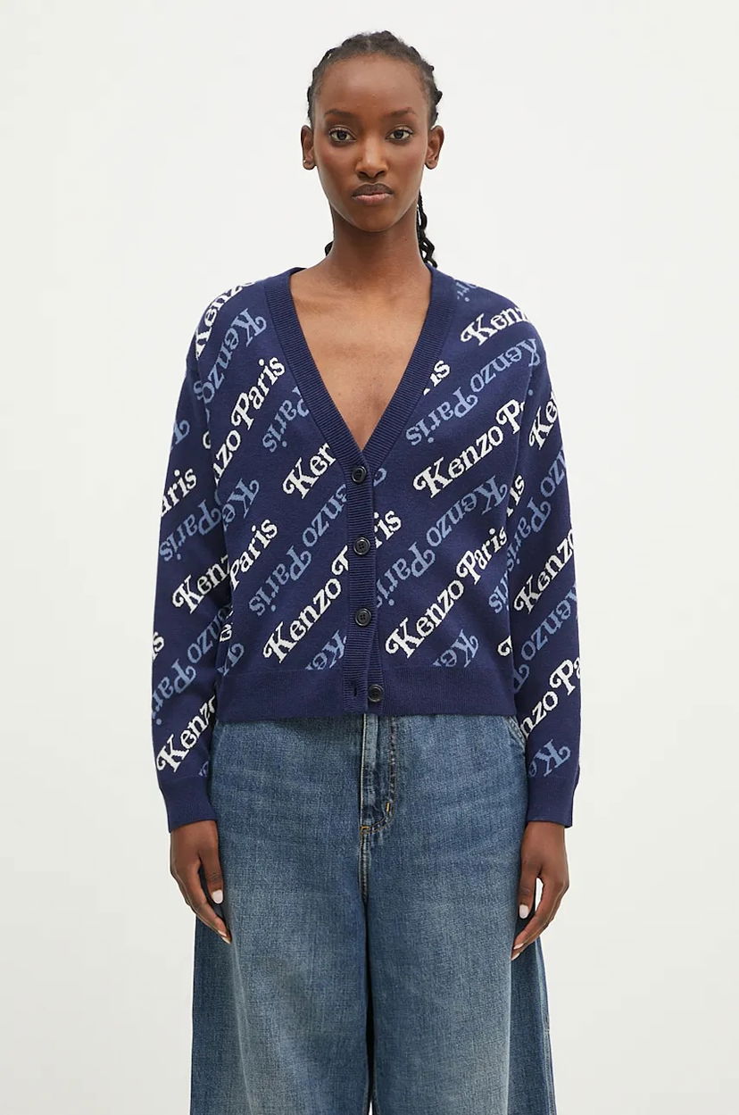 Sveter Kenzo Kenzo by Verdy Paris Logo Knit Cardigan Navy | FE52CA4603CB.77
