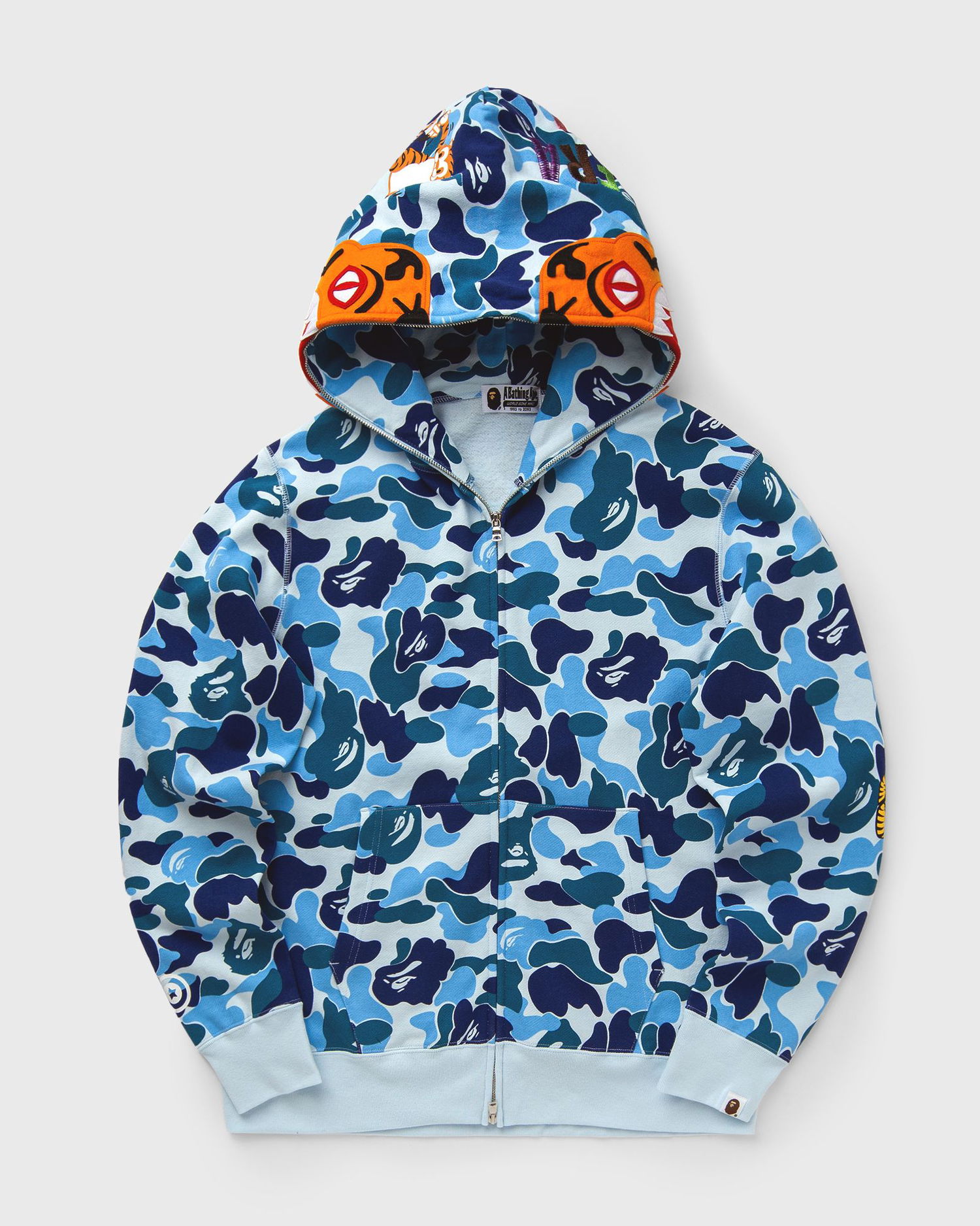 Mikina BAPE ABC Camo Tiger Full Zip Hoodie Modrá | 001ZPK801003MBLU, 0