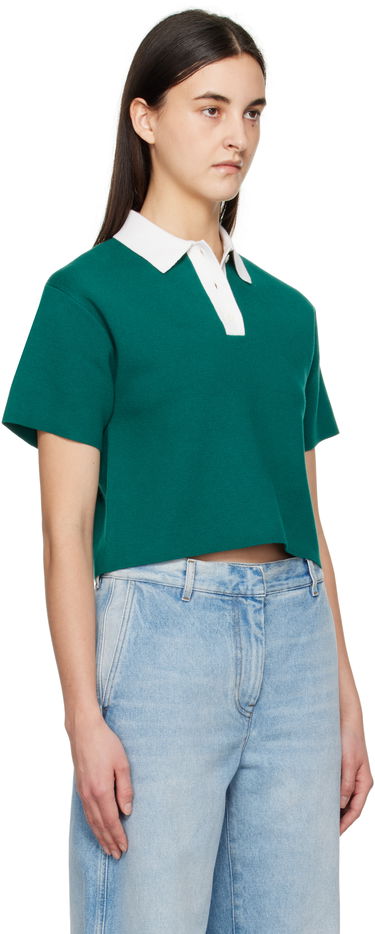 Polo tričko JW Anderson JW Anderson Cropped Knitted Polo Zelené | KW1358-YN0398, 1