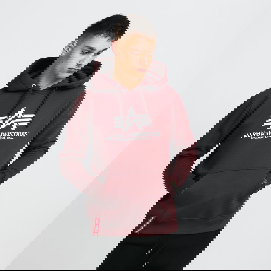 Mikina Alpha Industries Basic Hoody Vínová | 178312 21, 0