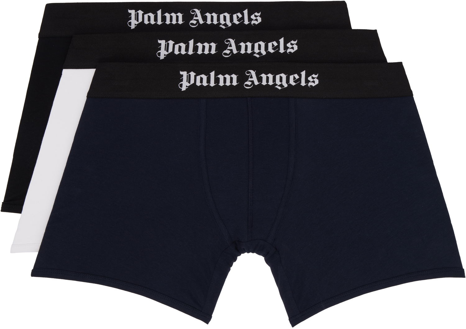 Boxerky Palm Angels Palm Angels Three-Pack Jacquard Logo Boxer Briefs Navy | PMUH004S25FAB0018410, 0