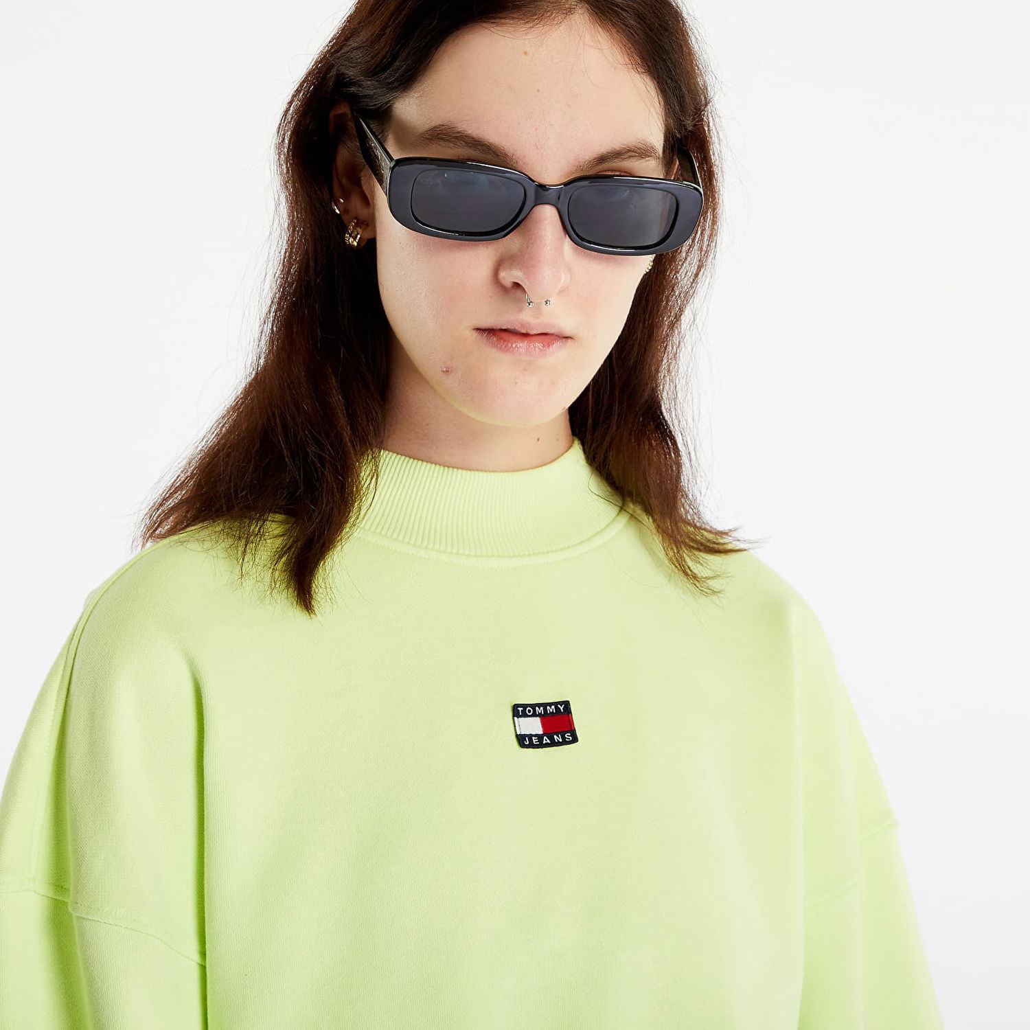 Mikina Tommy Hilfiger Boxy Crop Xs Badge Hoodie Zelené | DW0DW15415 MSA, 1