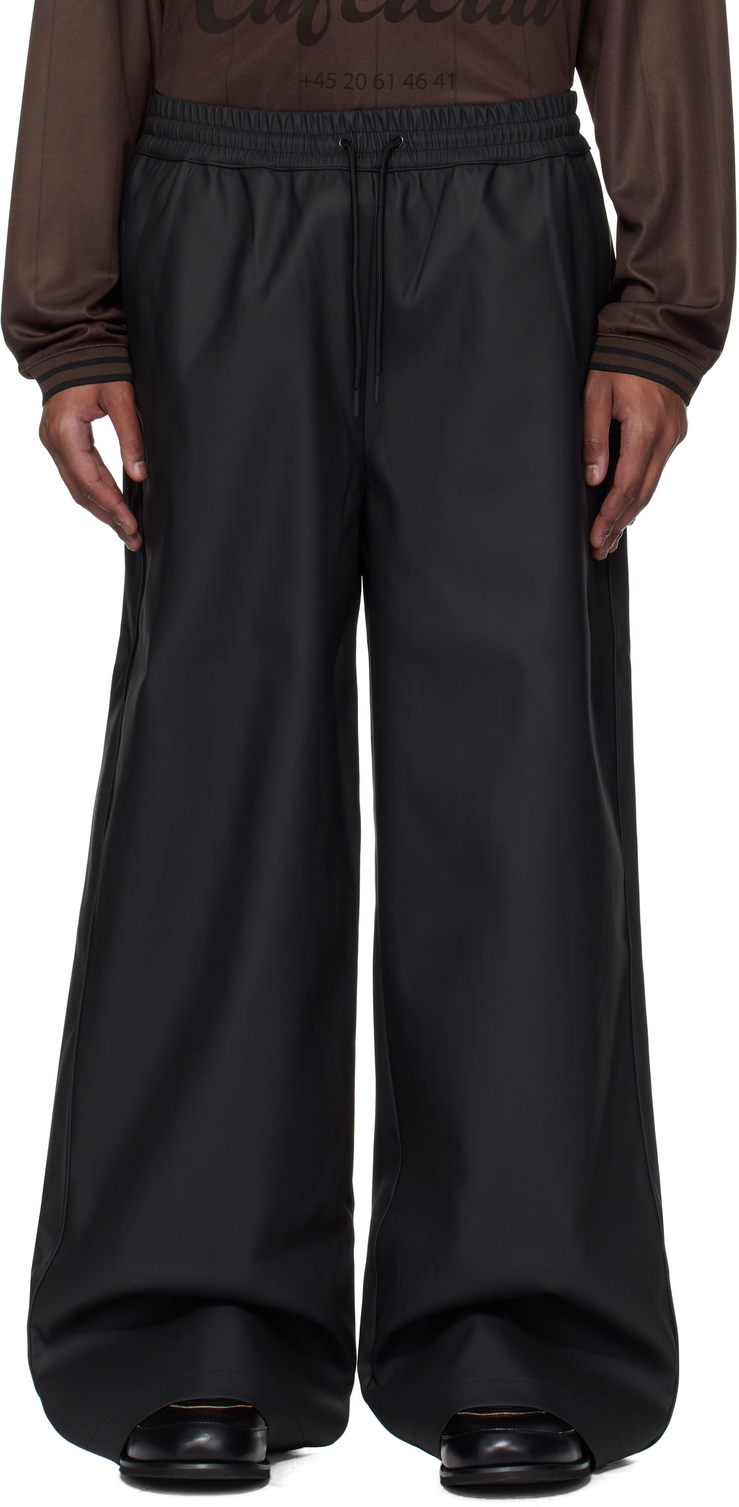 Nohavice Han Kjøbenhavn Relaxed Rubber Track Trousers Čierna | M-134392, 0