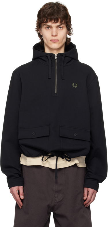 Mikina Fred Perry Fred Perry Heavyweight Pullover Hoodie Čierna | M8709, 0