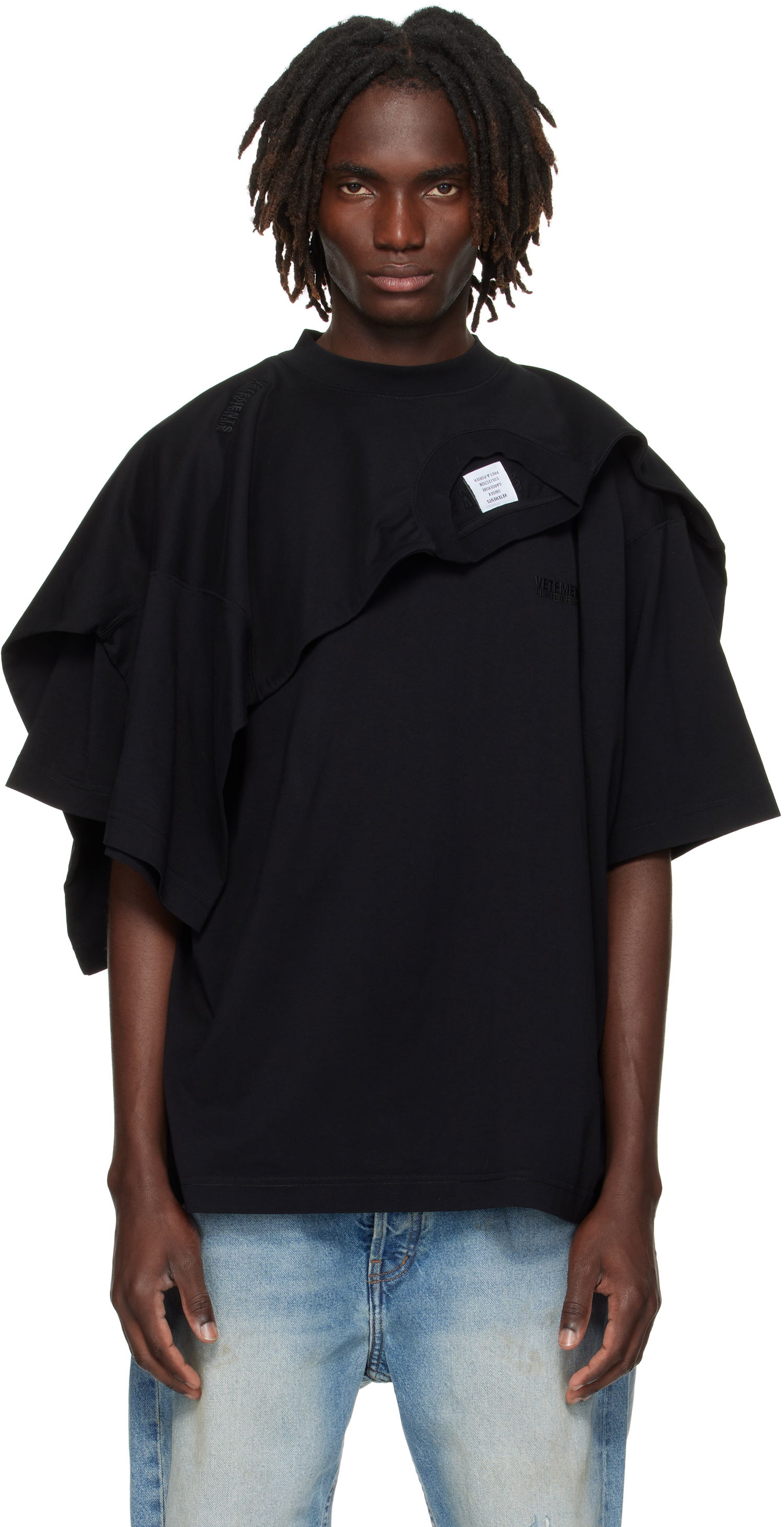 Tričko VETEMENTS VETEMENTS Double Layered T-Shirt Čierna | UH76TR400B, 0