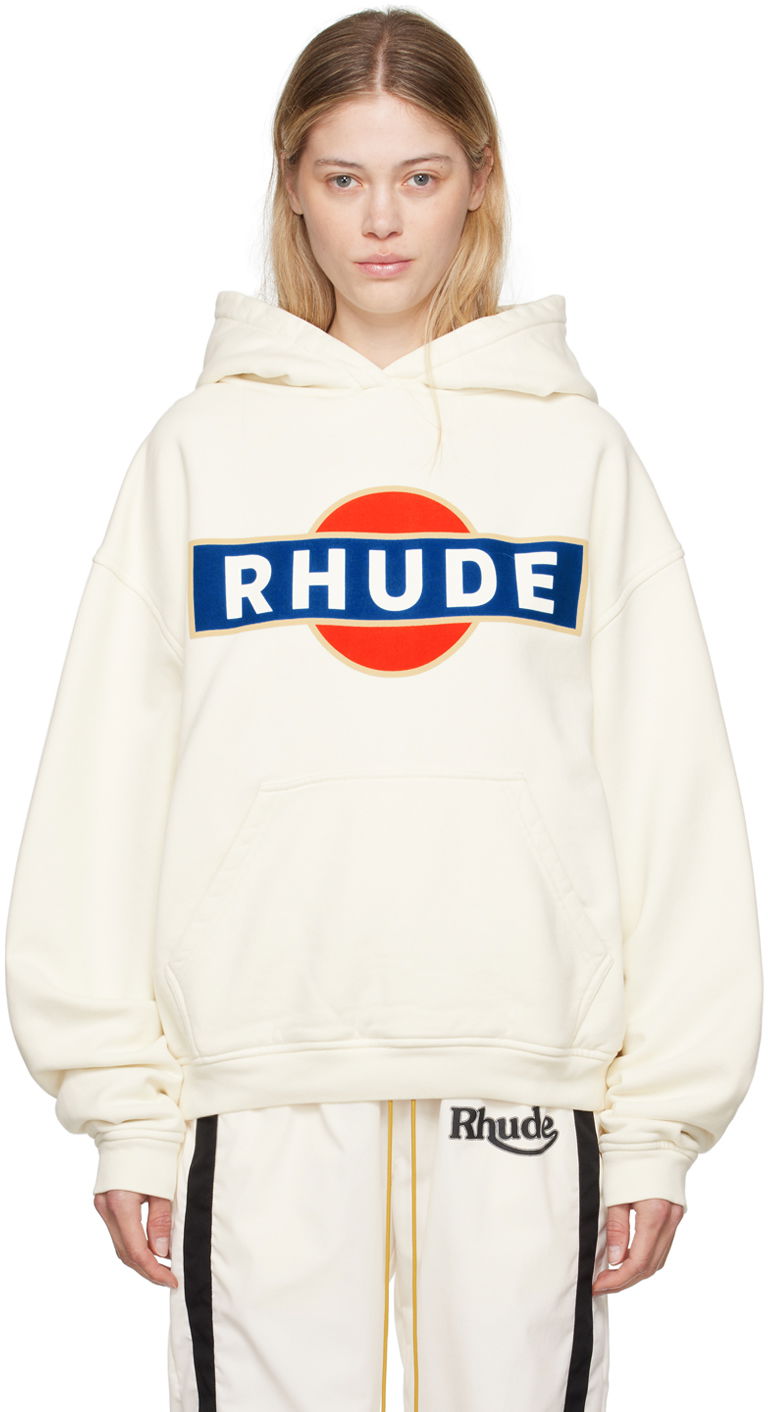 Mikina Rhude Vintage Racer Hoodie Biela | RHPF24HO02012