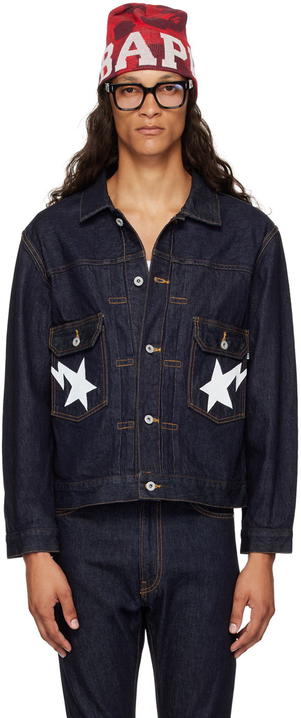 Bunda BAPE BAPE Indigo STA Type-02 Denim Jacket Čierna | 001LJK301002M, 0