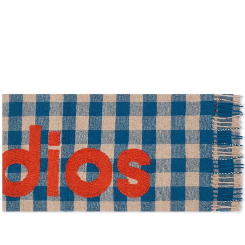 Šál Acne Studios Veda Logo Check Scarf Modrá | CA0262-CUP