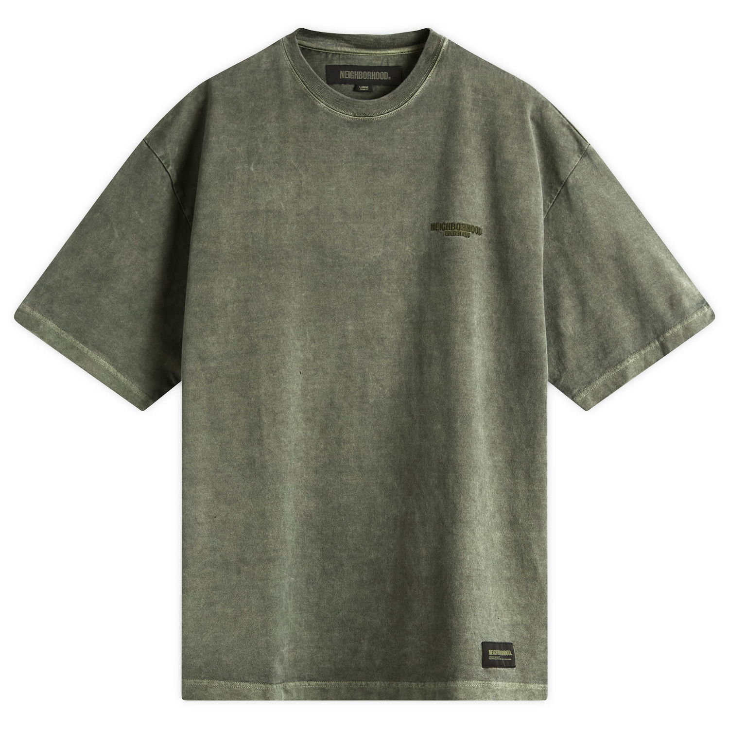 Tričko Neighborhood Pigment Dyed T-Shirt, Size Large Zelené | 251FPNH-CSM13-OLV, 0