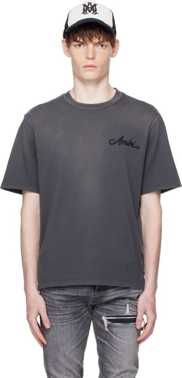 Tričko AMIRI AMIRI Bleach Bandana Patch T-Shirt Šedá | AMJYTE1197, 0