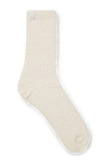Ponožky BOSS House socks in fluffy yarn with rib construction Biela | 50546419