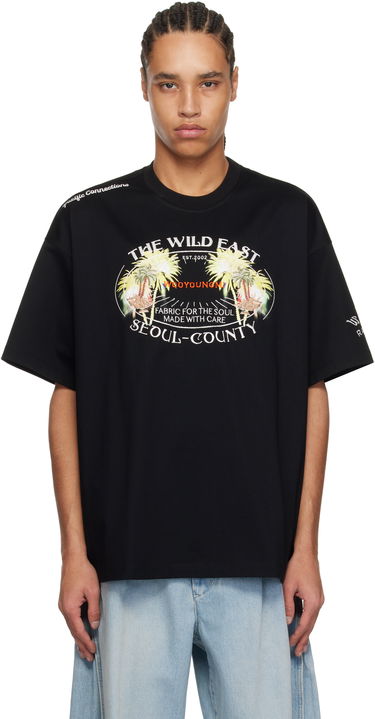 Tričko WOOYOUNGMI WOOYOUNGMI Palm Tree Graphic T-Shirt Čierna | W251TS19, 0
