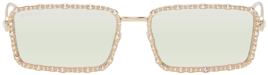 Gold Rectangular Sunglasses