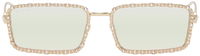 Gold Rectangular Sunglasses