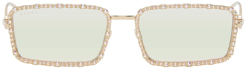 Slnečné okuliare Gucci Gold Rectangular Sunglasses Metalická | GG1568S