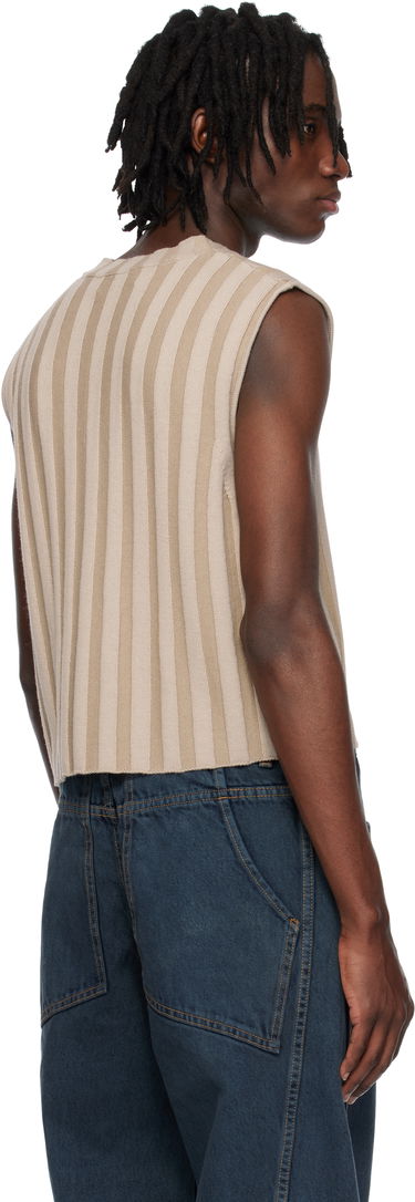 Sveter Eckhaus Latta Eckhaus Latta Knitted Cropped Vest Béžová | 8025-EL-PS25-DU - DUNE, 2