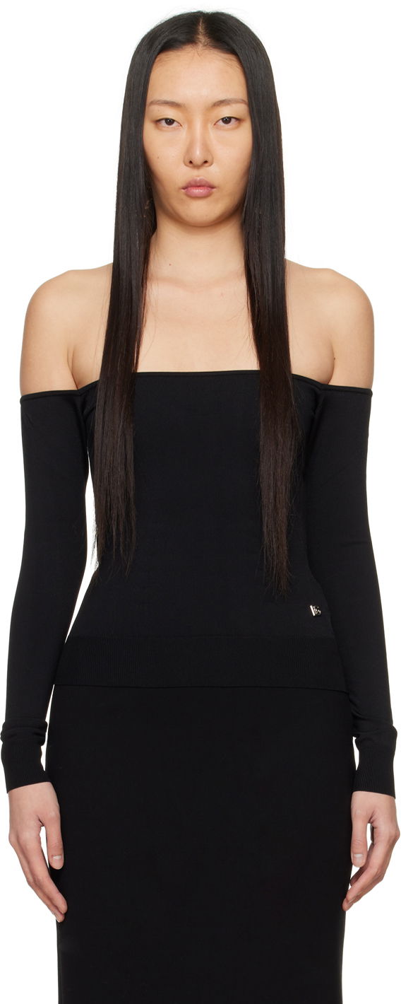 Sveter Dolce & Gabbana Off-The-Shoulder Sweater Čierna | FXH48T JAII2, 0