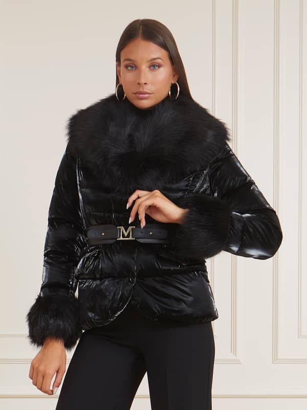 Prešívaná bunda GUESS Marciano Faux Fur Inserts Čierna | 3BGL199959Z, 0