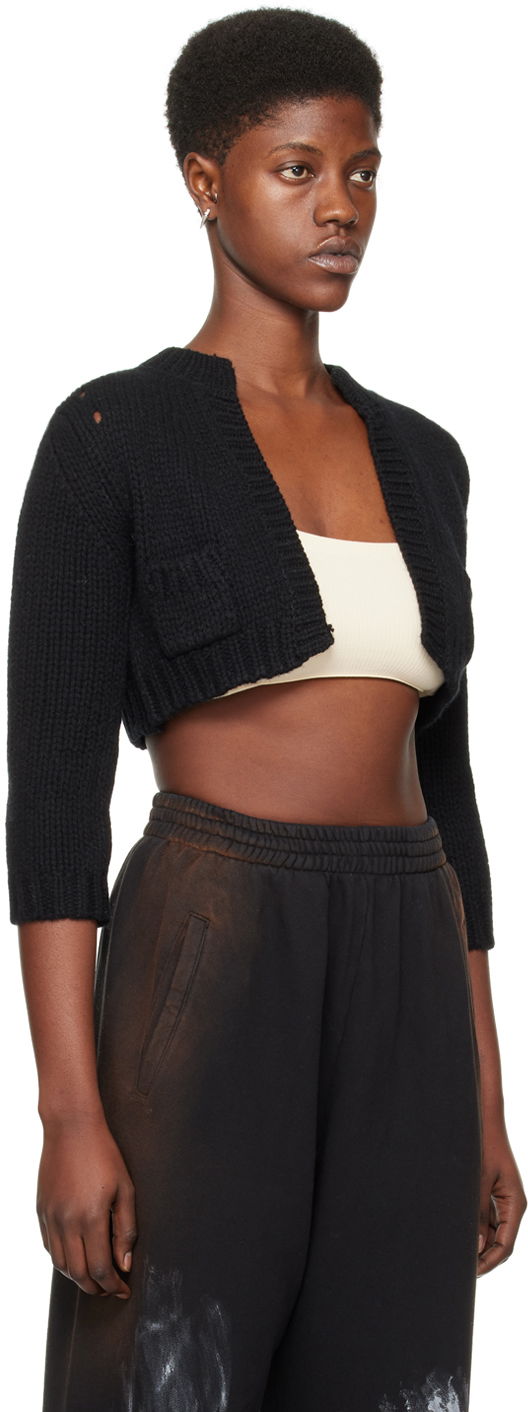 Sveter We11done Patch Pocket Cropped Cardigan Čierna | WD-KC0-24-645-W-BK, 1
