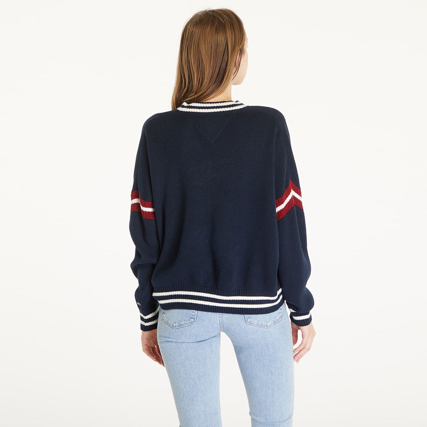 Sveter Tommy Hilfiger Letterman Sweater Blue Navy | DW0DW18519 C1G, 1
