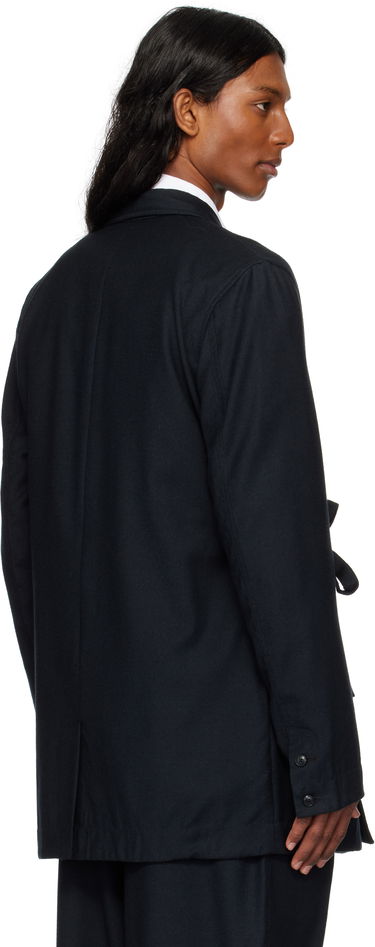Kabáty Maharishi Maharishi Asymmetrical Kimono Wool Blazer Navy | 6057, 2