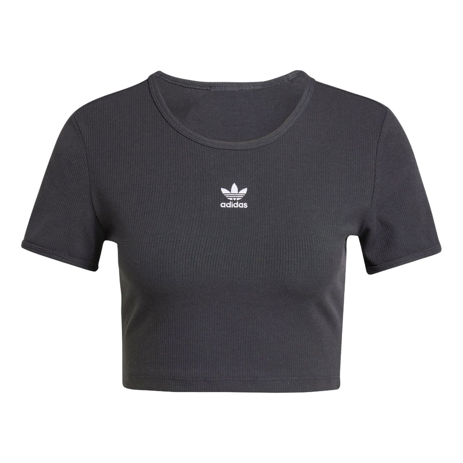 Crop Top adidas Originals Essentials Ribbed Crop T-Shirt Šedá | IY9664, 0