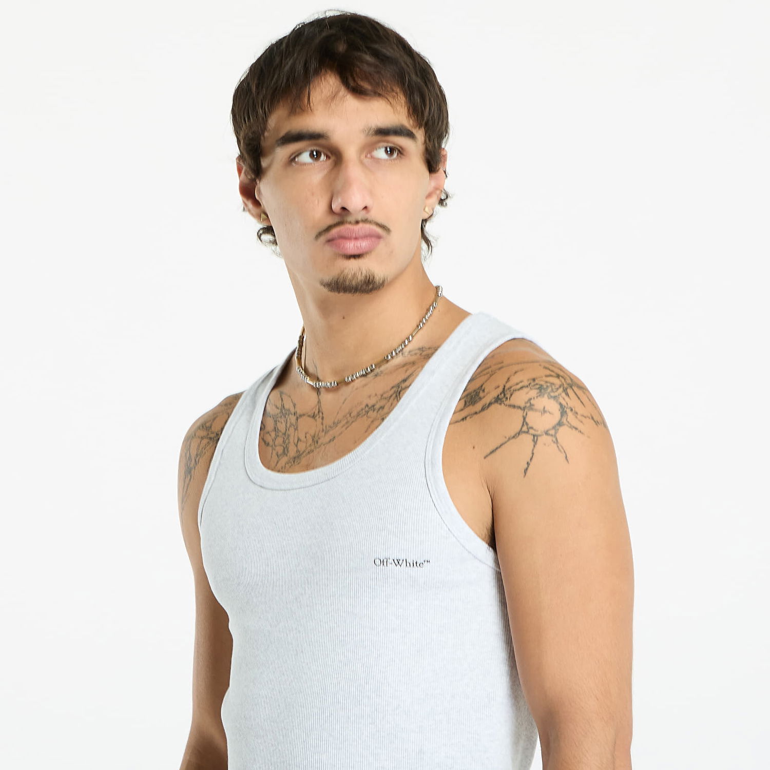 Tielko Off-White Off-White Bookish Rib Tank Top Šedá | OMUY006C99JER0020810, 1